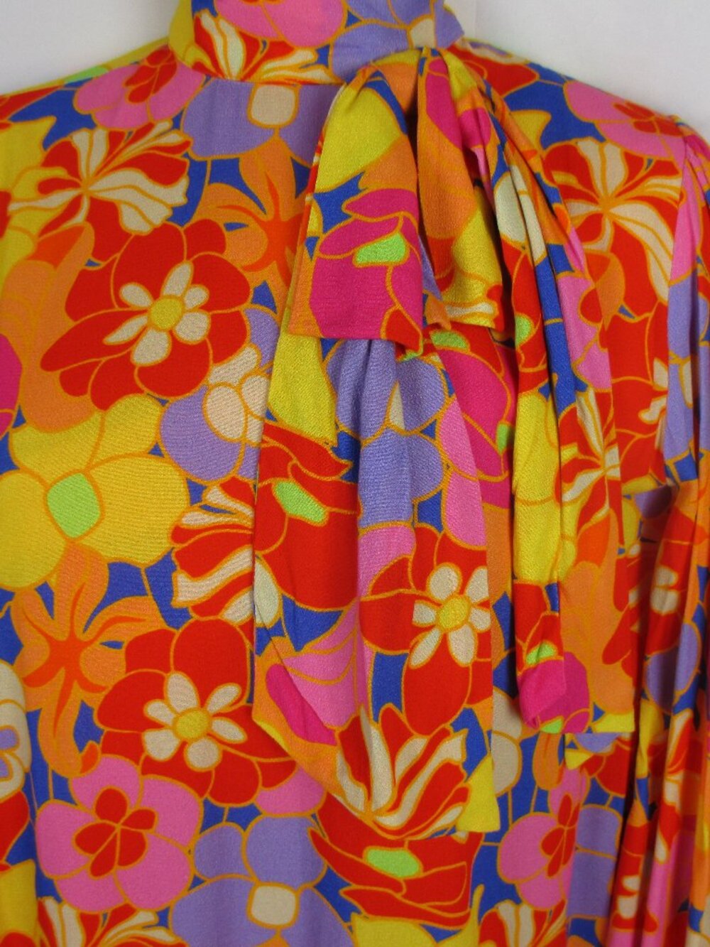 Emily McCarthy Floral Long Sleeve Dress Tiered Hem Multicolor Small $318 Luxury - Picture 10 of 11